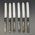 Late 19th Century British Antique Engraved White Pearl Handle Dessert Cutlery 6 Pair Set in Wooden Box
