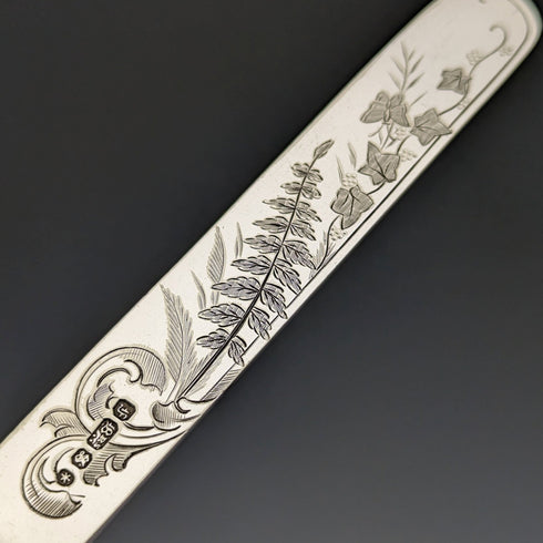 19世紀後半 英国アンティーク シルバープレート製 デザートカトラリー6ペアセット 木箱入り Fenton Brothers