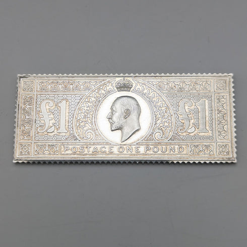 1977年 エリザベスⅡ世 戴冠25周年ジュビリー 純銀製 1ポンド切手レプリカ 32g