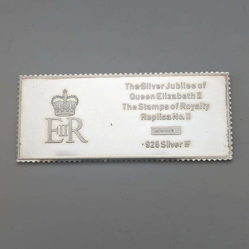 1977 年伊莉莎白二世 25 週年加冕週年紀念純銀 1 英鎊郵票複製品 32 克