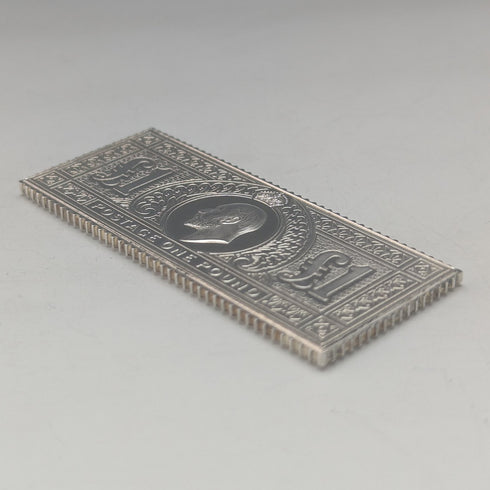 1977年 エリザベスⅡ世 戴冠25周年ジュビリー 純銀製 1ポンド切手レプリカ 32g