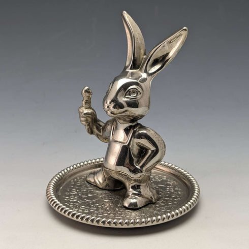 British Vintage Silver Plated Rabbit Figurine Seba