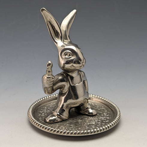 British Vintage Silver Plated Rabbit Figurine Seba