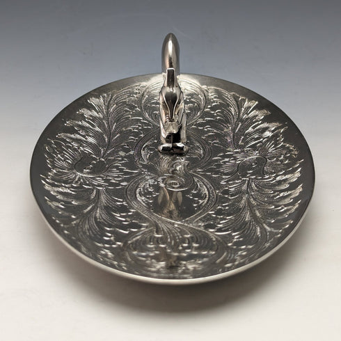 英国ヴィンテージ シルバープレート製 リス装飾 オーバルディッシュ