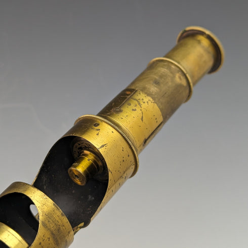 20 世紀初木盒古董黃銅顯微鏡