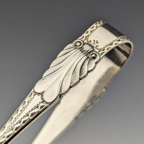 1908 年英國古董 6 純銀茶匙和糖鉗套裝,裝在阿特金兄弟盒中