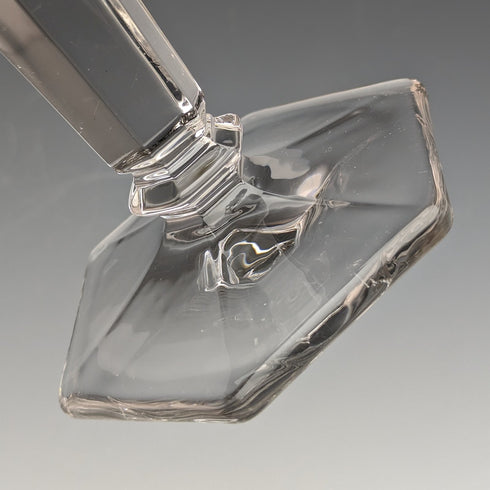 1918 British Antique Glass Sterling Silver Decor Candle Stand Candlestick John Grinsell & Sons