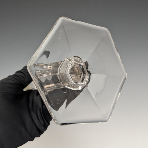 1918 British Antique Glass Sterling Silver Decor Candle Stand Candlestick John Grinsell & Sons