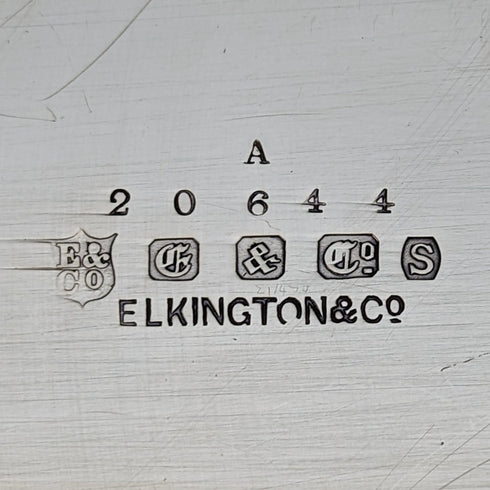 1904 年英國古董鍍銀橢圓形主菜埃爾金頓