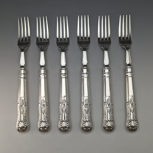 1930年頃 英国ヴィンテージ シルバープレート製 フィッシュカトラリー6ペアセット Hukin & Heath