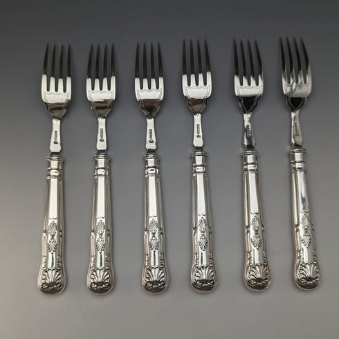 1930年頃 英国ヴィンテージ シルバープレート製 フィッシュカトラリー6ペアセット Hukin & Heath