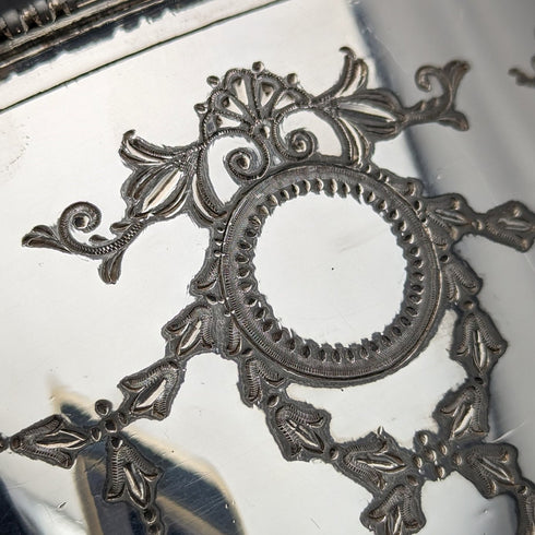 1905年頃 英国アンティーク シルバープレート製 ビスケットバレル Atkin Brothers