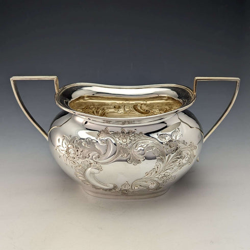 約 1900 年英國古董鍍銀糖罐 Needham、小牛肉和 Tyzach