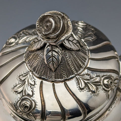 約 1900 年德國古董 800 銀學士茶壺 3 件組總計 762 克