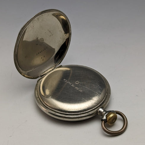 約 1910 年古董歐米茄大號懷錶合金錶殼工作狀況良好
