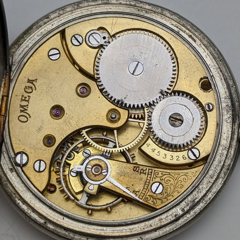 約 1910 年古董歐米茄大號懷錶合金錶殼工作狀況良好
