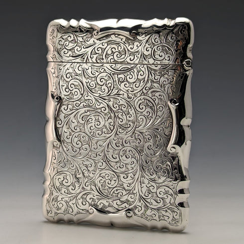 1907年 英国アンティーク 純銀製カードケース 84g Smith & Bartlam