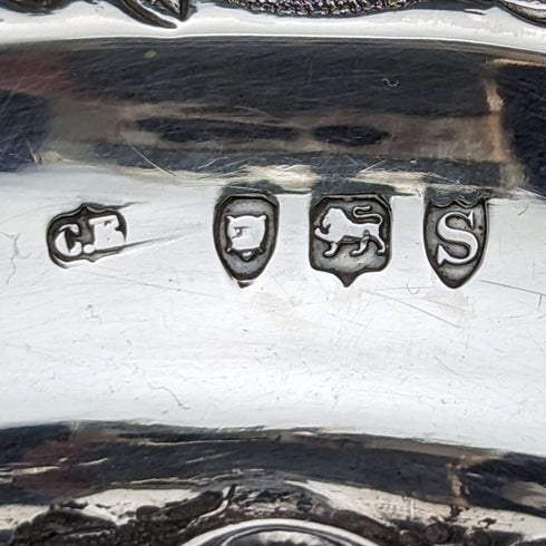 1893 British Antique Sterling Silver Finely Decorated Dish 154g Charles Boyton II