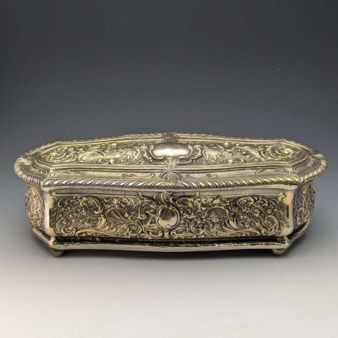British Vintage Brass Large Casquette Jewelry Box Accessory Case