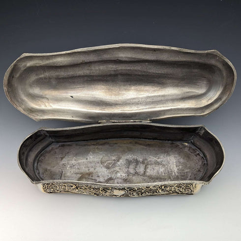 British Vintage Brass Large Casquette Jewelry Box Accessory Case