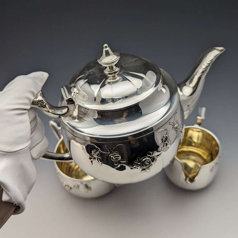 1921年頃 英国アンティーク シルバープレート製ティーセット Elkington