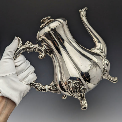 約 1840 年英國古董鍍銀咖啡壺