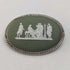 British Vintage Wedgwood Green Jasperware Brooch
