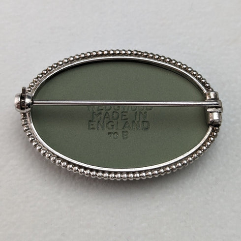British Vintage Wedgwood Green Jasperware Brooch