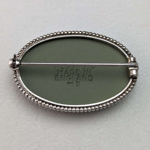 British Vintage Wedgwood Green Jasperware Brooch