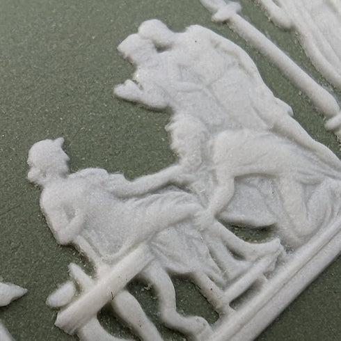 British Vintage Wedgwood Green Jasperware Brooch