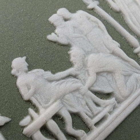 British Vintage Wedgwood Green Jasperware Brooch