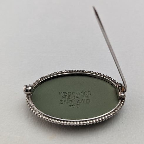 British Vintage Wedgwood Green Jasperware Brooch