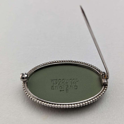 British Vintage Wedgwood Green Jasperware Brooch