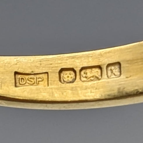 1997 年英國復古珠寶石榴石純銀鍍金戒指戒指