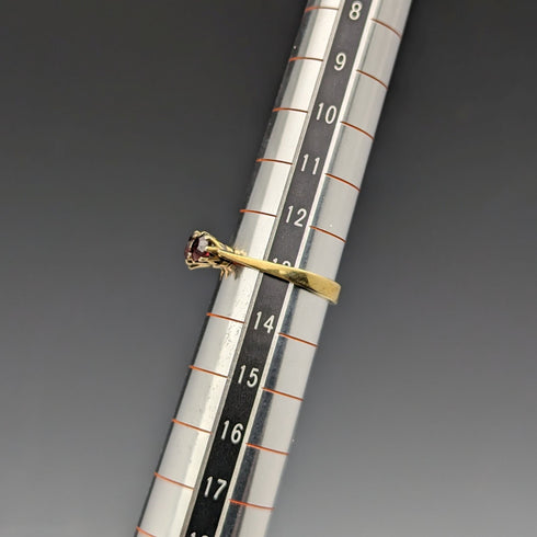 1997 年英國復古珠寶石榴石純銀鍍金戒指戒指