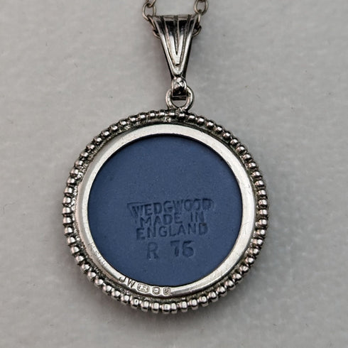 1975 年英國復古韋奇伍德純銀和碧玉吊墜項鍊