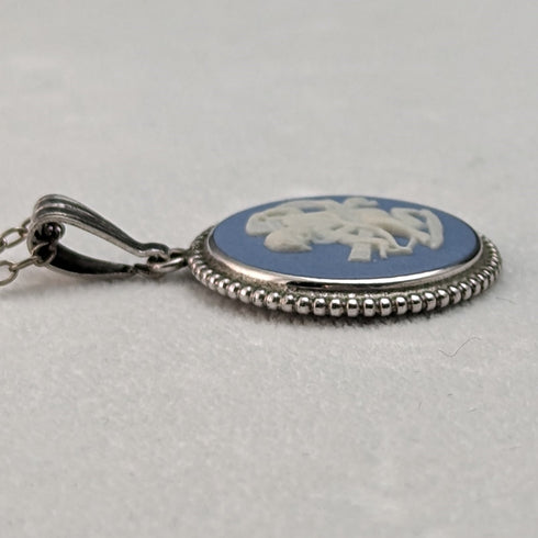 1975 年英國復古韋奇伍德純銀和碧玉吊墜項鍊