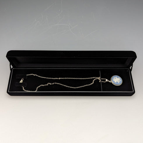 1975 年英國復古韋奇伍德純銀和碧玉吊墜項鍊