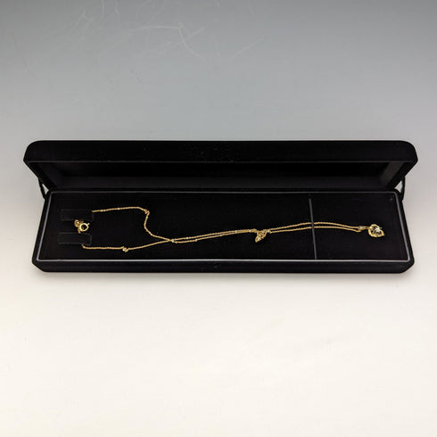 英國復古 K9 黃金與藍寶石心形吊飾項鍊