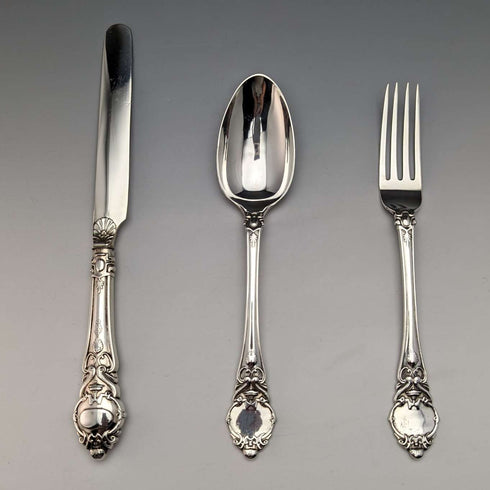 1847 British Antique Sterling Silver Cleaning Cutlery Set Total 113g Case JG