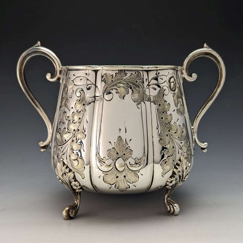 British Antique Silver Plated Sugar Bowl & Cream Jug