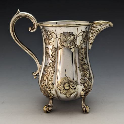 英国アンティーク シルバープレート製 シュガーボウル&クリームジャグ