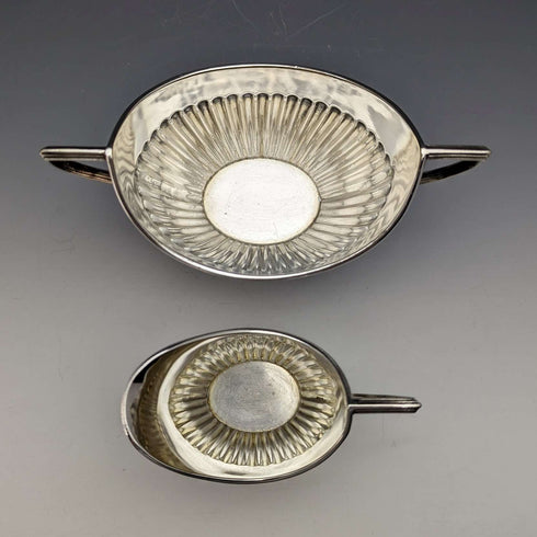 約 1905 年英國古董鍍銀糖罐和奶油罐 Mappin 和 Webb
