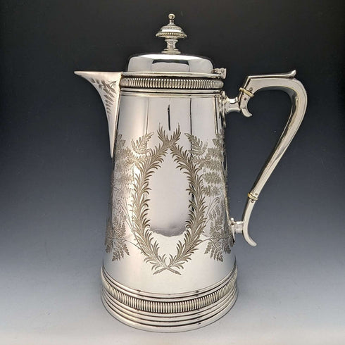 Late 19th Century British Antique Silver Plated Water Jug William Marples