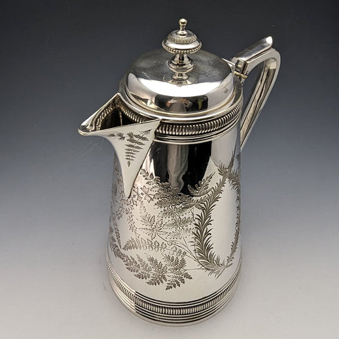 Late 19th Century British Antique Silver Plated Water Jug William Marples