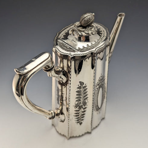 約 1890 年英國古董鍍銀咖啡壺本傑明·格雷森