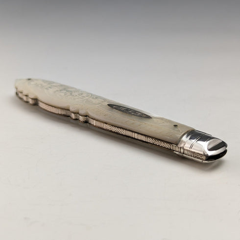 1893 年英國古董白色珍珠柄純銀刀片小刀,裝在 Arthur Worral Staniforth 盒中