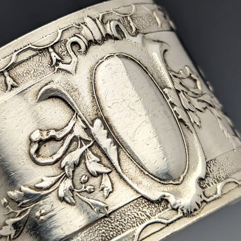 フレンチアンティーク シルバープレート製 ナプキンリング 4個セット SFAM