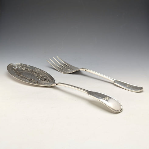 19世紀後半 英国アンティーク シルバープレート製 フィッシュサーバーセット Mappin&Webb