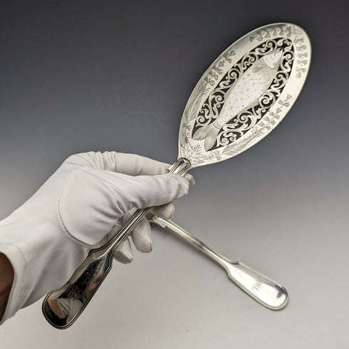 19世紀後半 英国アンティーク シルバープレート製 フィッシュサーバーセット Mappin&Webb